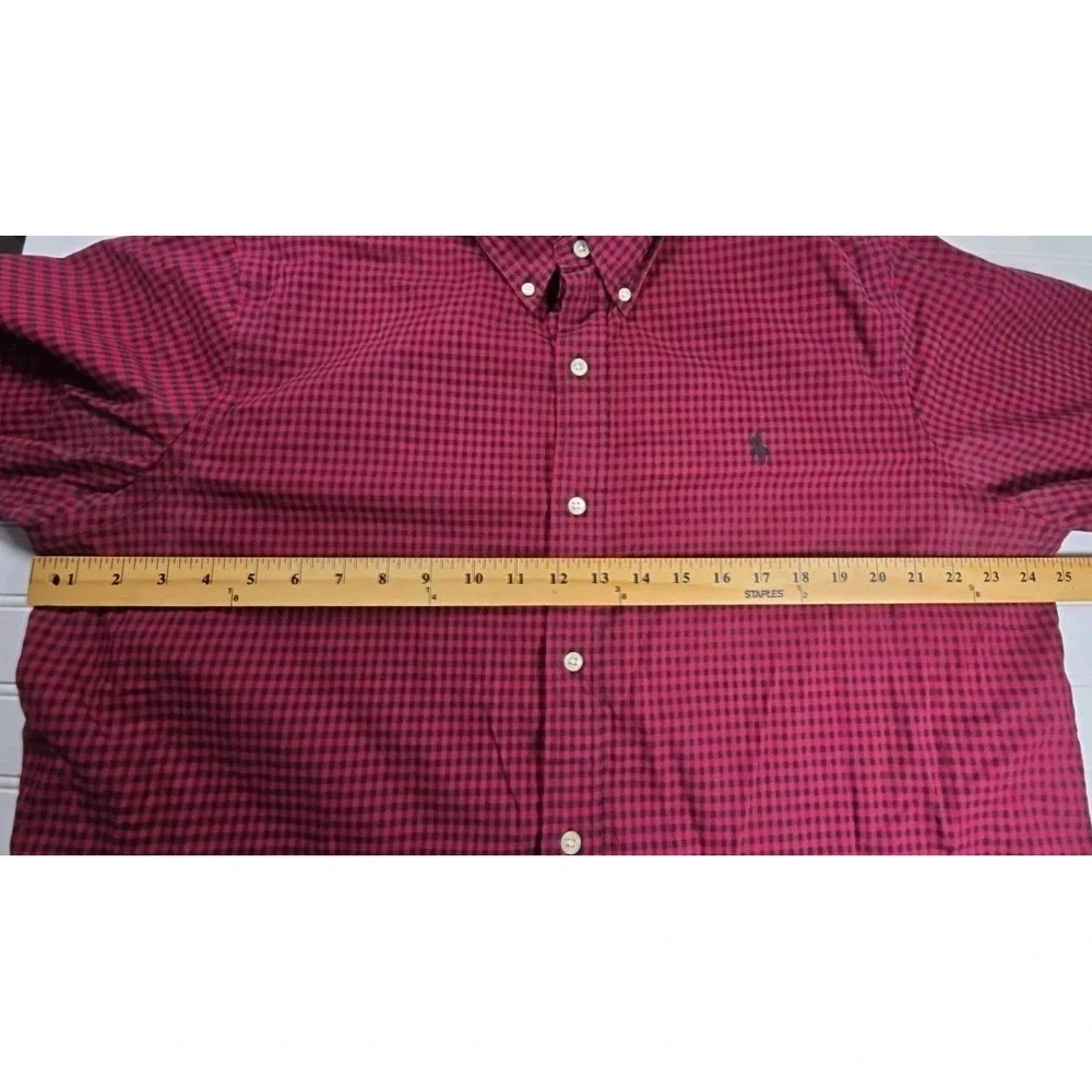 Polo Ralph Lauren Shirt‎ Mens XL Gingham Check Classic Fit Button Down RED/BLUE